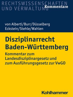 cover image of Disziplinarrecht Baden-Württemberg